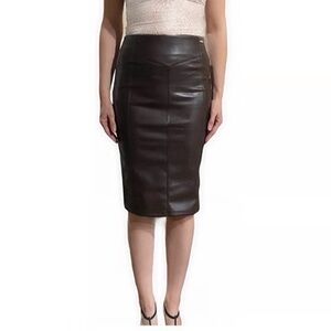 Marc New York Elegant Black Faux Leather Skirt